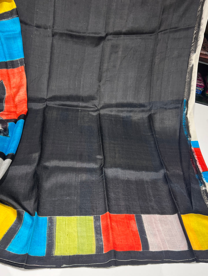 Multicolour Tussar Silk Saree - E6592