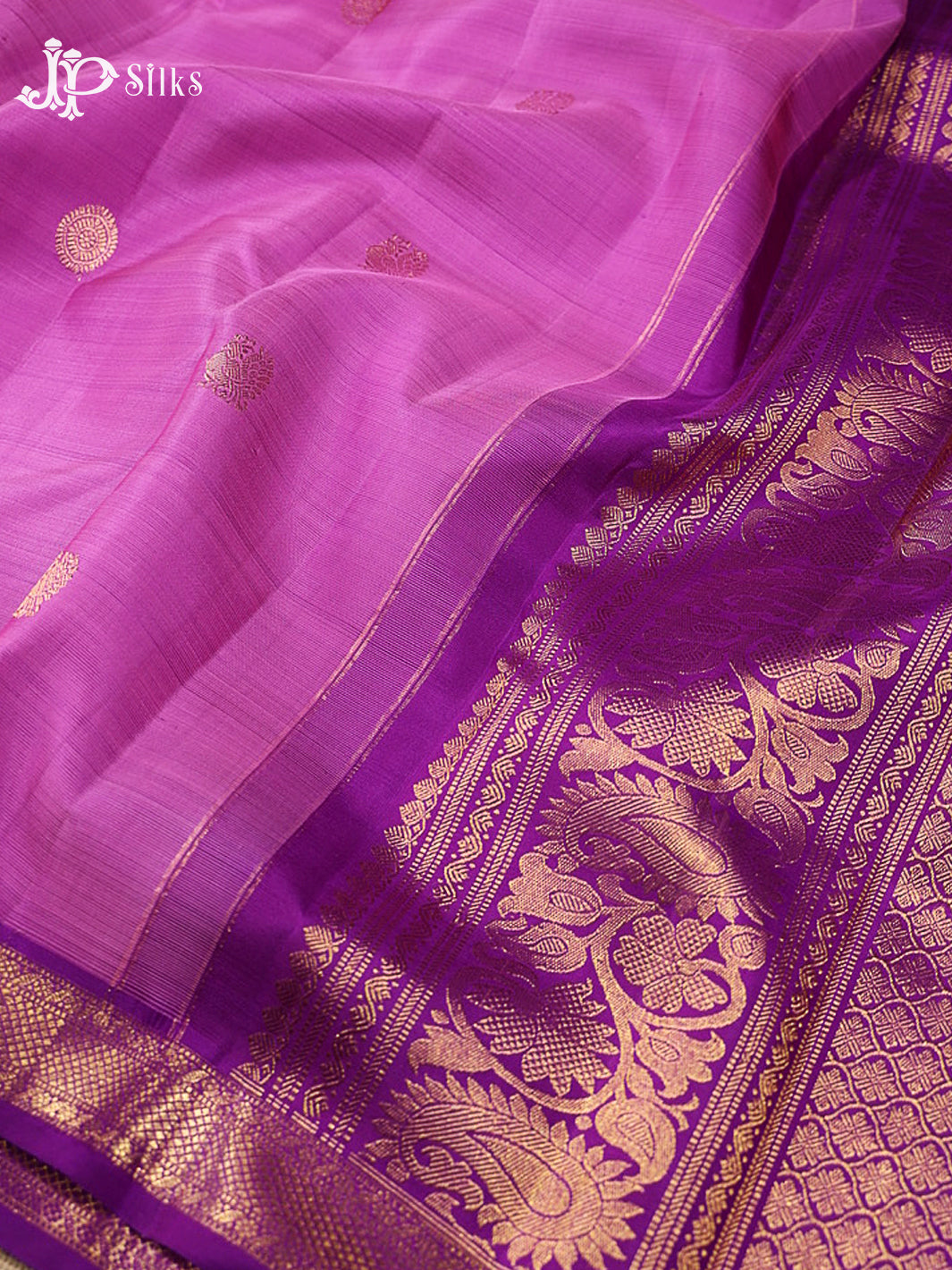 Light Magenta & Purple Kanchipuram Silk Saree - G864