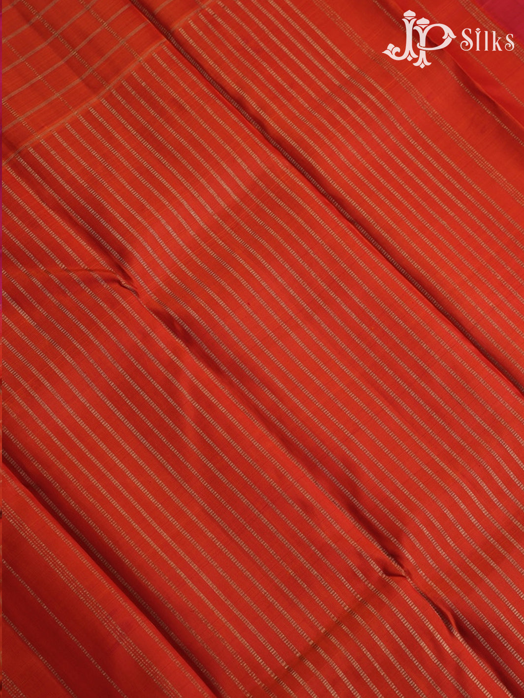 Pink and orange Kanchipuram Silk Saree - A469 - View 6