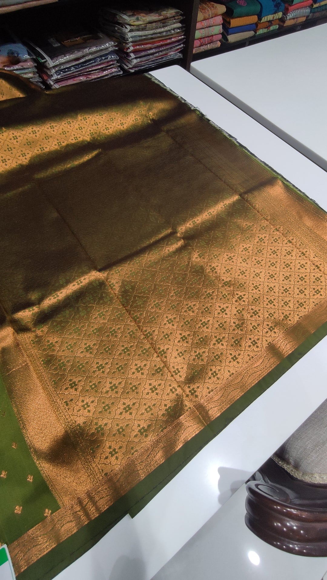 Olive Green Art Silk Saree - E4960