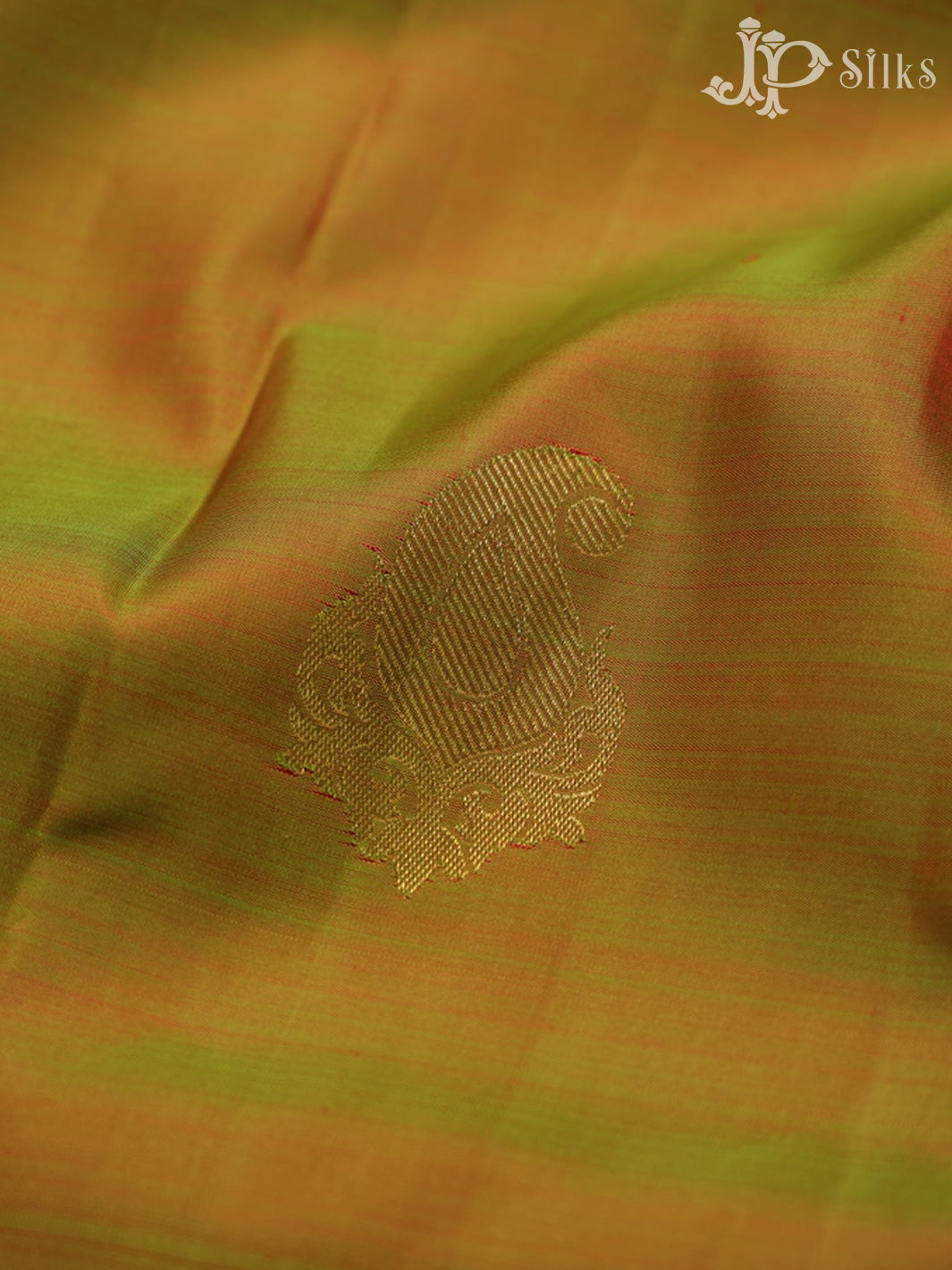 Mustard Green Dual Tone and Maroon Kanchipuram Silk Saree - D63