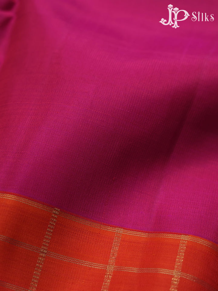 Pink and orange Kanchipuram Silk Saree - A469 - View 4