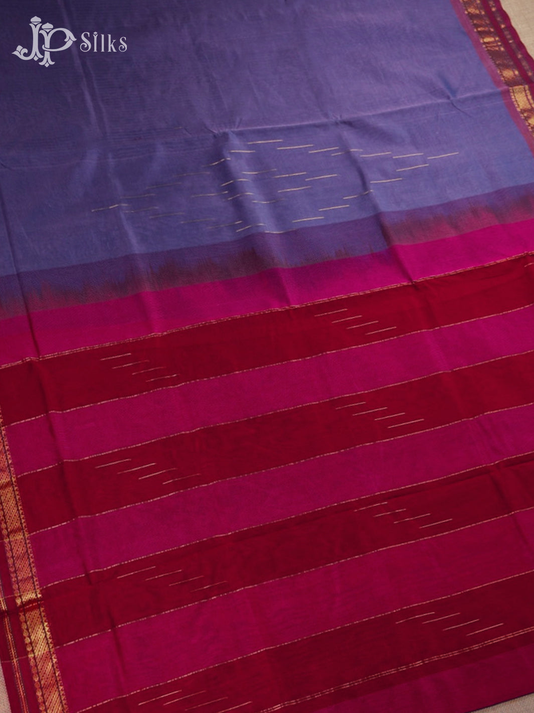 Lavender, Magenta And Pink Silk Cotton Saree - F3506