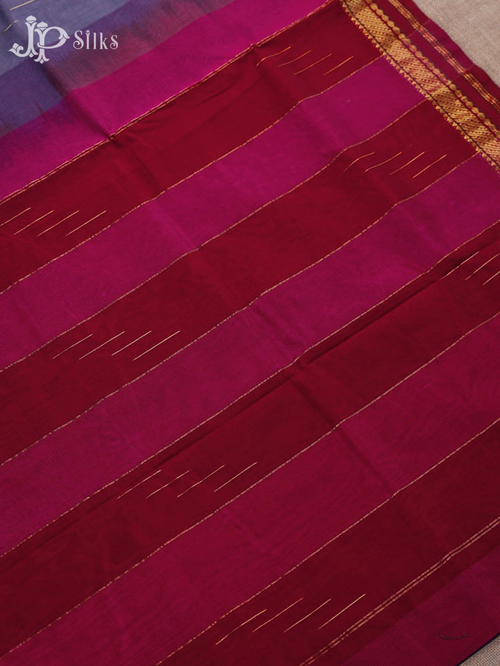 Lavender, Magenta And Pink Silk Cotton Saree - F3506