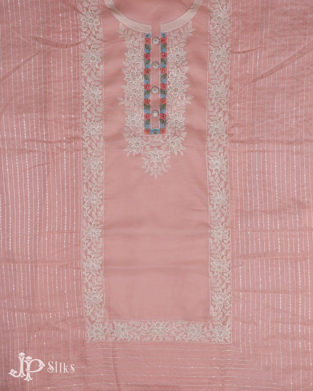 Light Pink Sequin work Chudithar Material - E3592