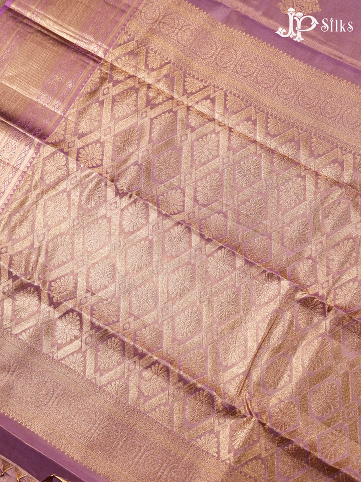 Pastel Pink Kanchipuram Tissue Fancy Silk Saree - F3572