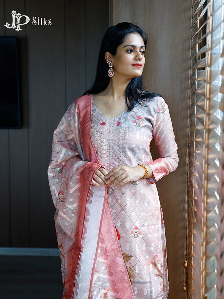 Light Pink Floral Design Readymade Salwar Suit Set