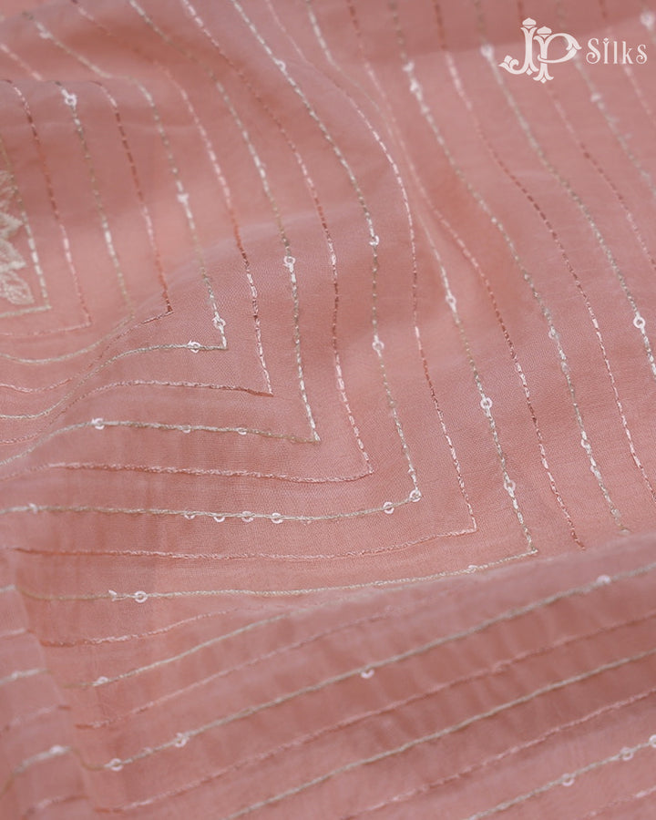 Light Pink Sequin work Chudithar Material - E3592