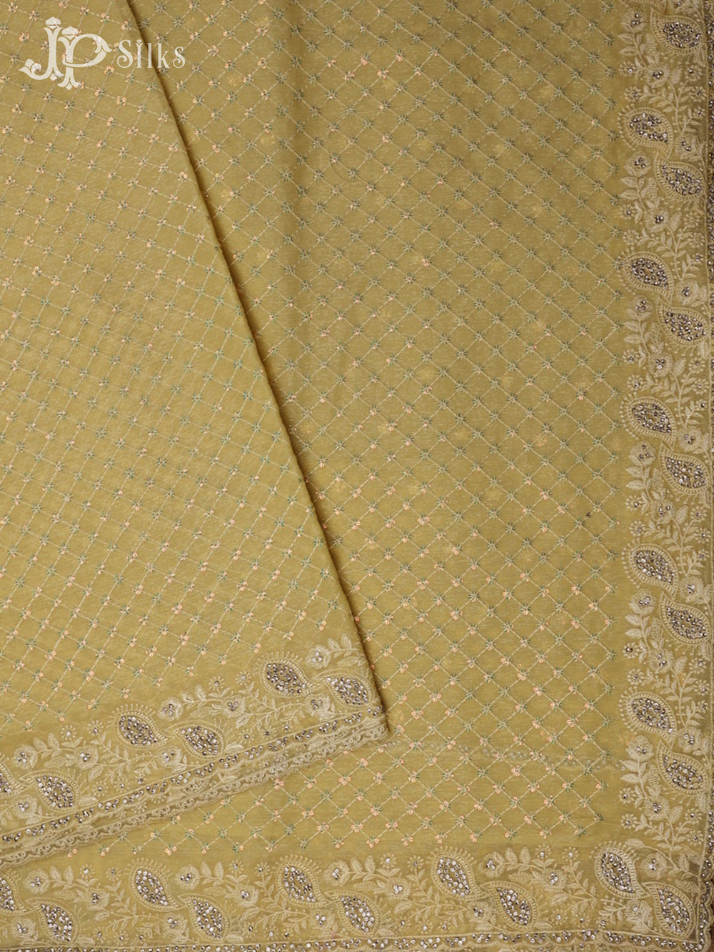 Light Yellow Georgette Designer Saree - E5416 - View 2