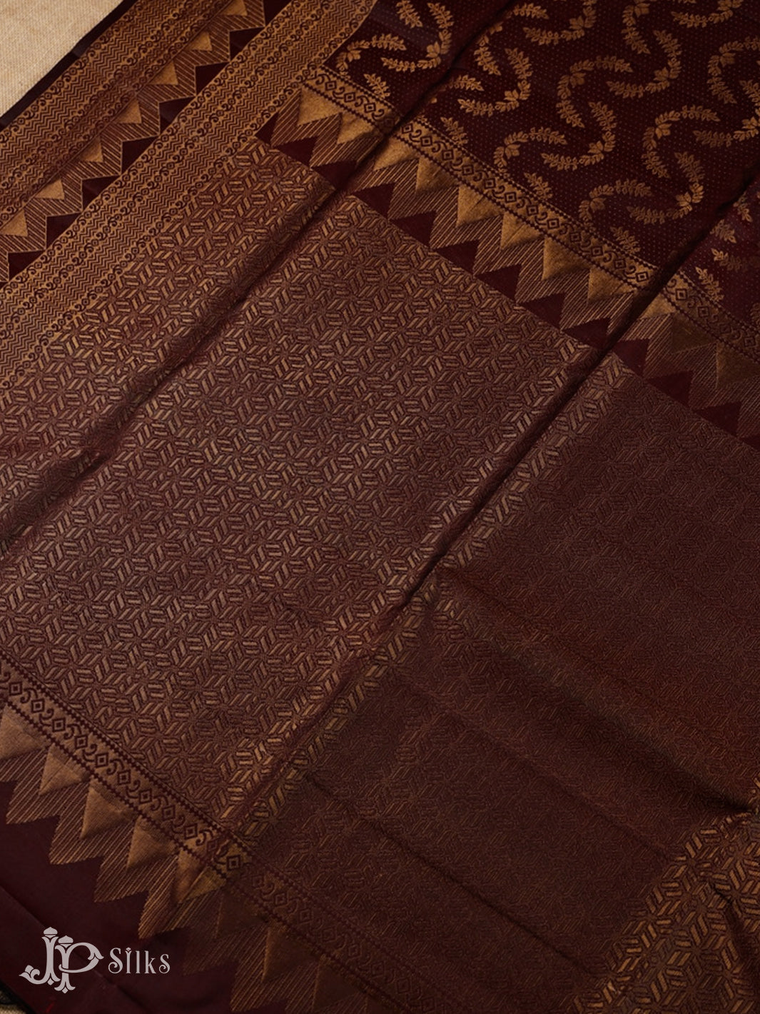 Brown Soft Silk Saree - F3528 - View 5