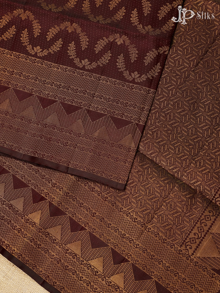 Brown Soft Silk Saree - F3528 - View 4