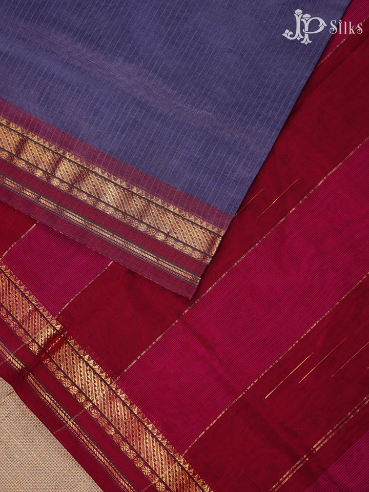 Lavender, Magenta And Pink Silk Cotton Saree - F3506