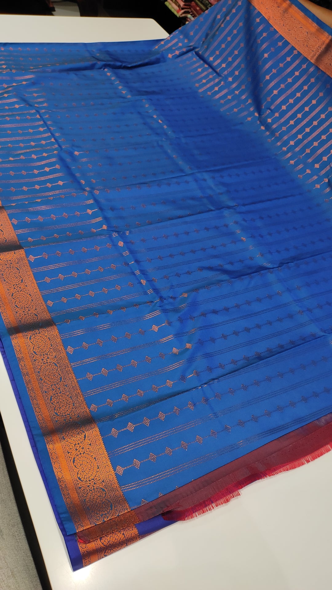 Rama Blue and Dark Blue Art Silk Saree - E1072