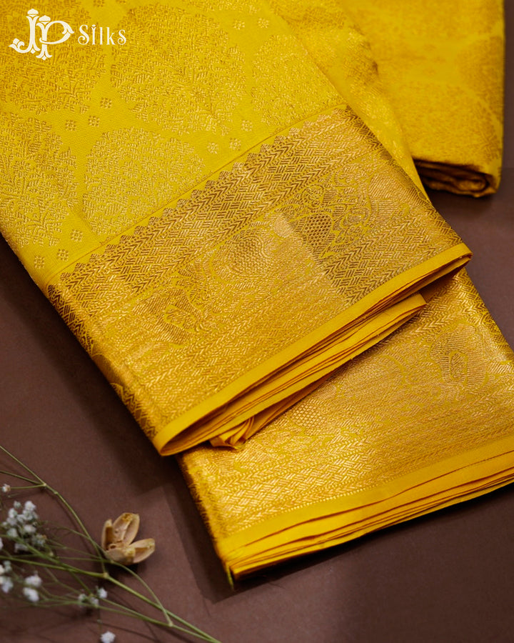 Yellow Kanchipuram Silk Saree - E5000
