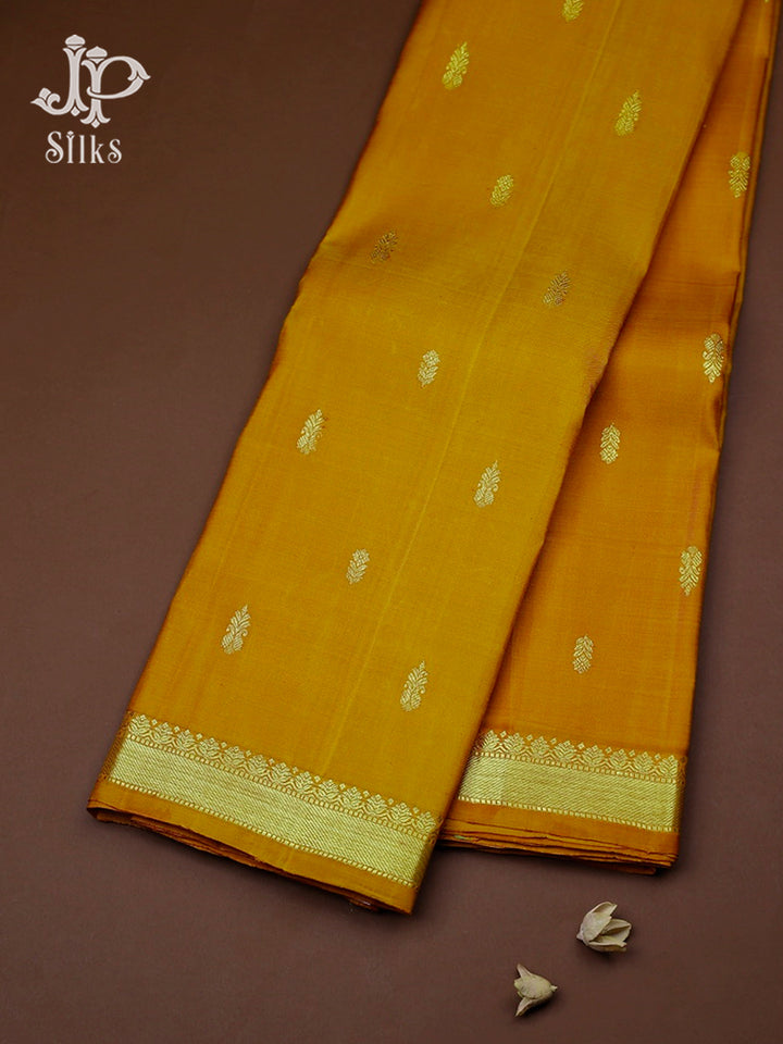 Mustard Yellow Kanchipuram Silk Saree - F533