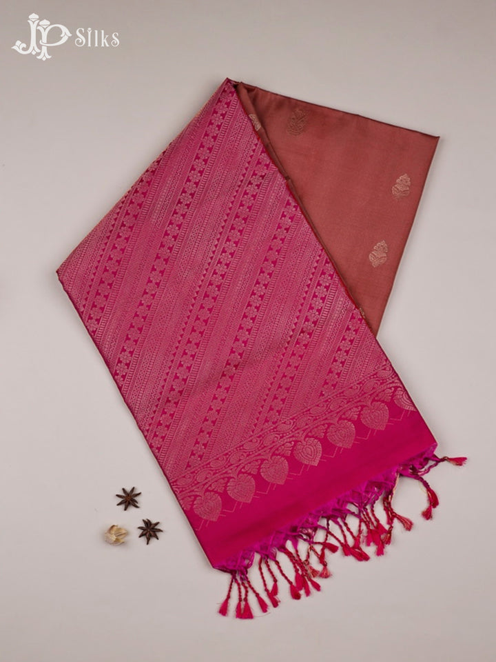 Light Brownish Red Soft Silk Saree - F2910