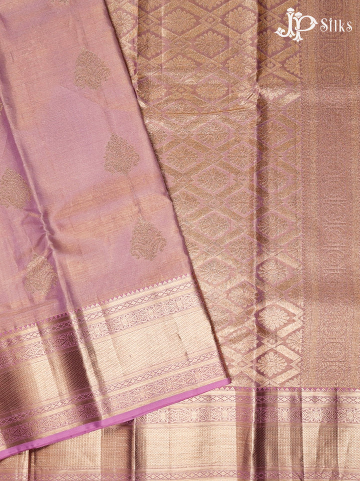 Pastel Pink Kanchipuram Tissue Fancy Silk Saree - F3572