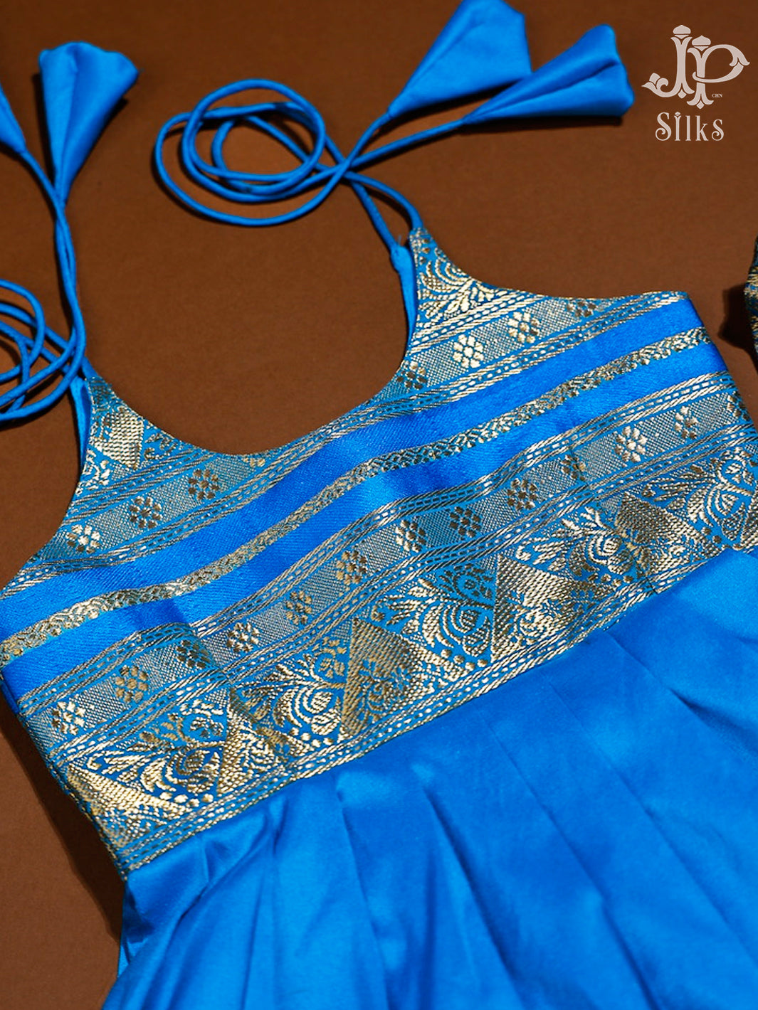 Blue Pure Silk Frock | 1 m - 8 m - F3433