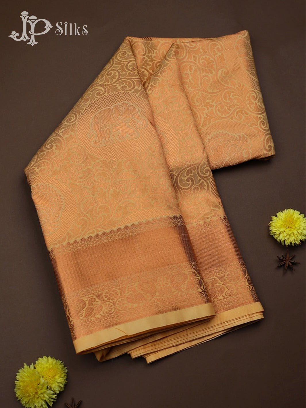 Cream Art Silk Saree - E910 - View 1