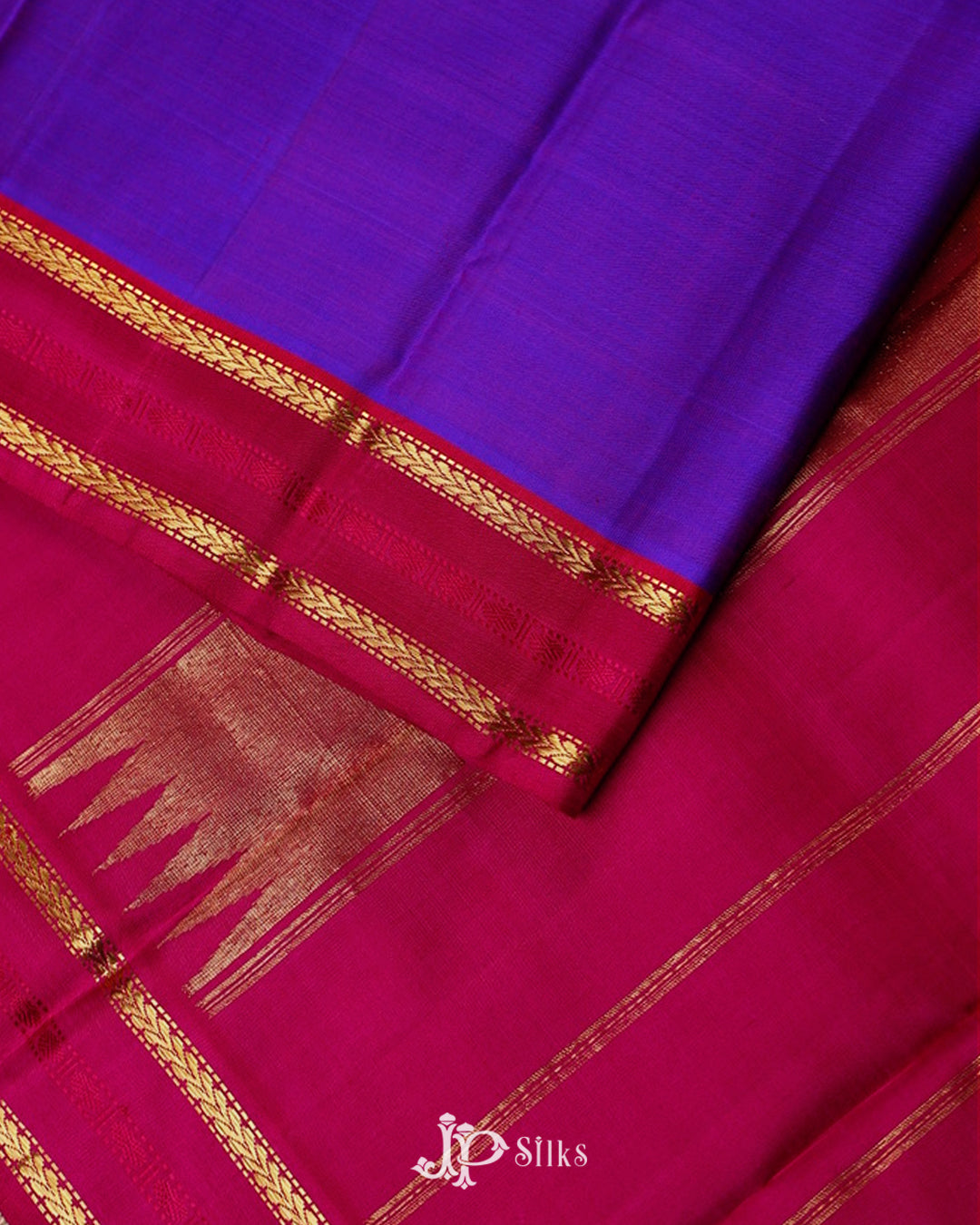 Purple And Pink Kanchipuram Silk Saree - F3444