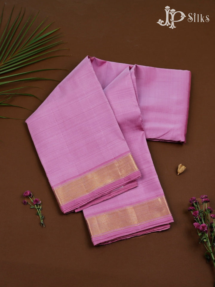 Baby Pink Kanchipuram Pure Silk Saree - F3489