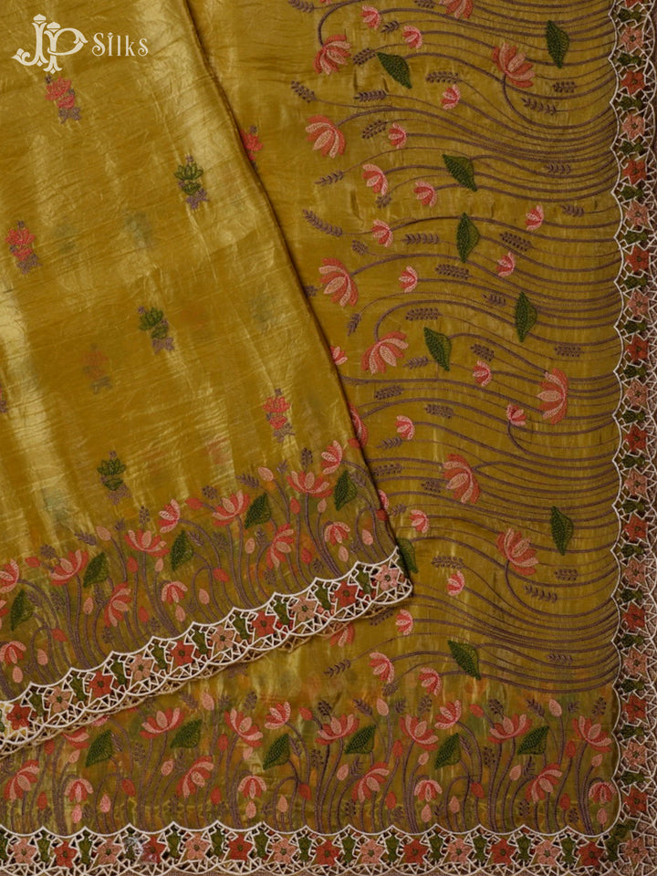 Mustard Organza Saree - E5910