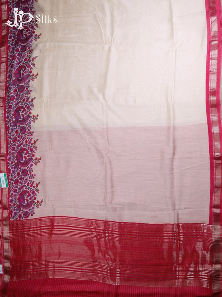 White,Pink & Purple Mix Semi Chanderi Saree - G561-view5