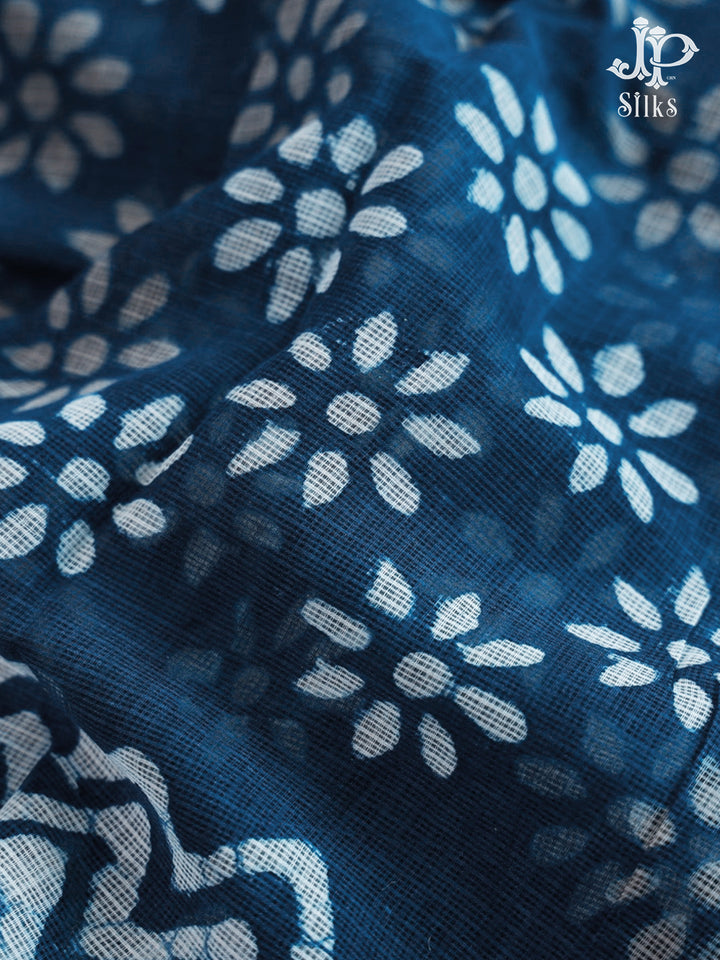 Indigo Blue Kota Cotton Saree - E6564