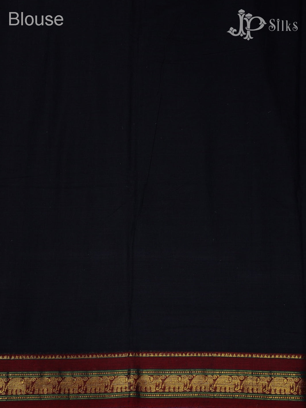 Black with Maroon Cotton Saree - E2775 - View 5