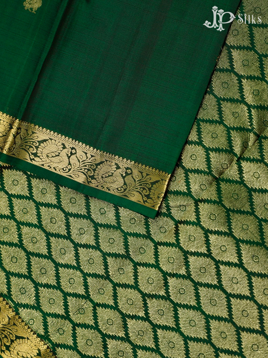 Bottle Green Kanchipuram Pure Silk Saree - F3474