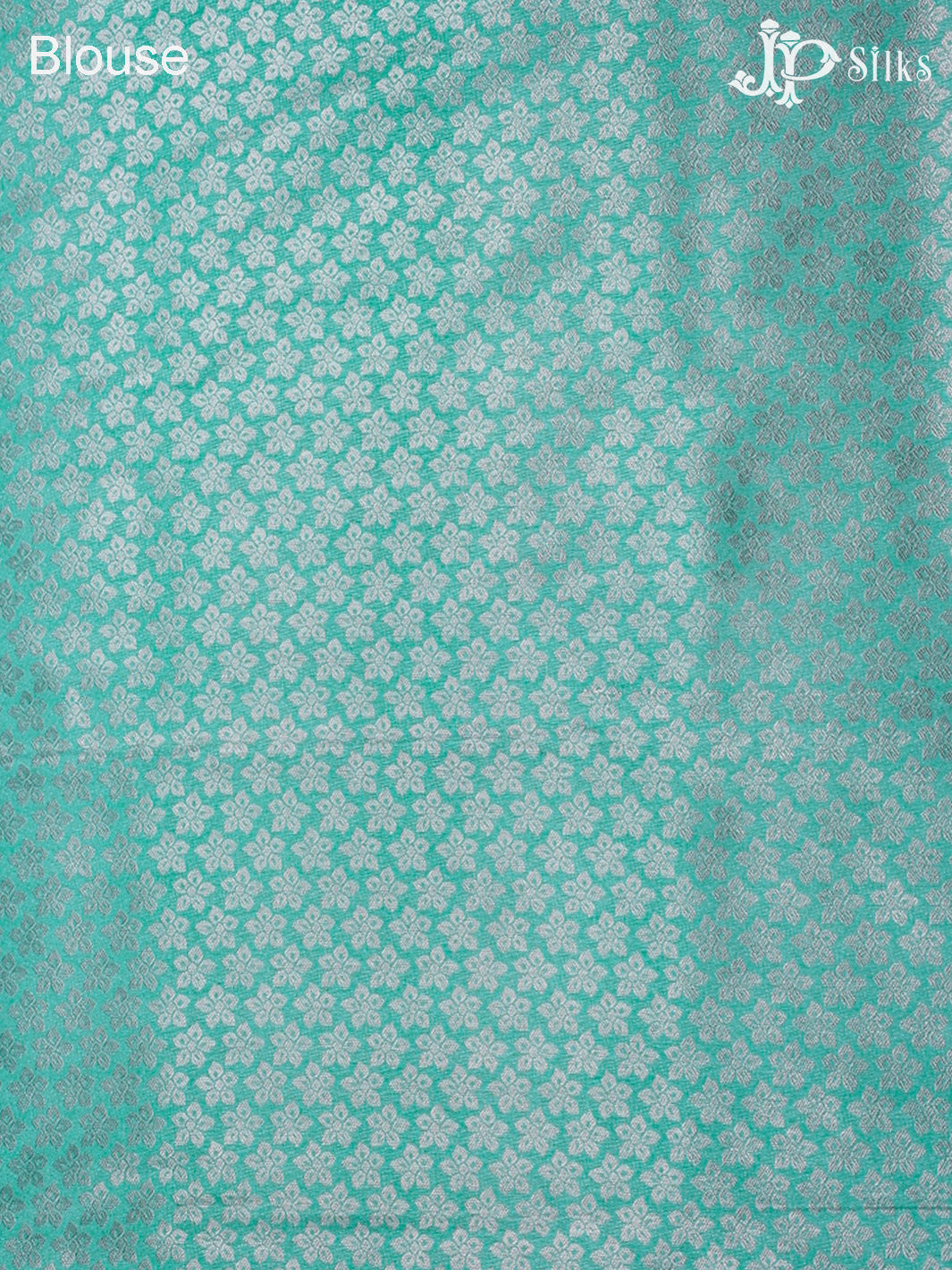 Teal Green Semi Banaras Saree - F2645