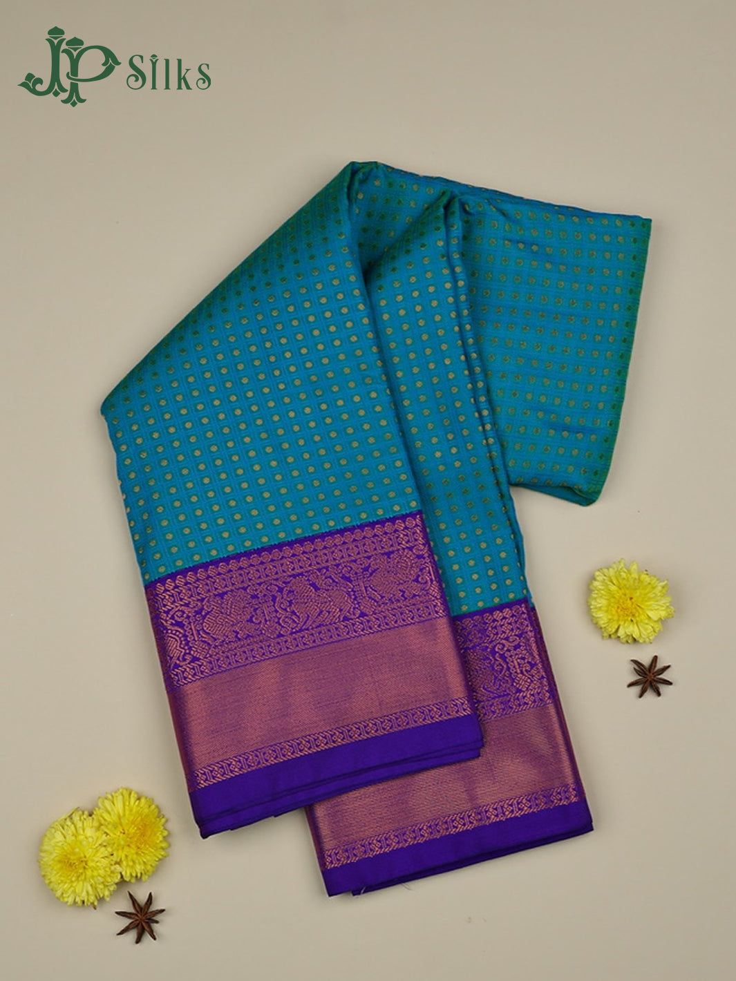 Ramar Blue with Purple Art Silk Saree - F2412 - View 1