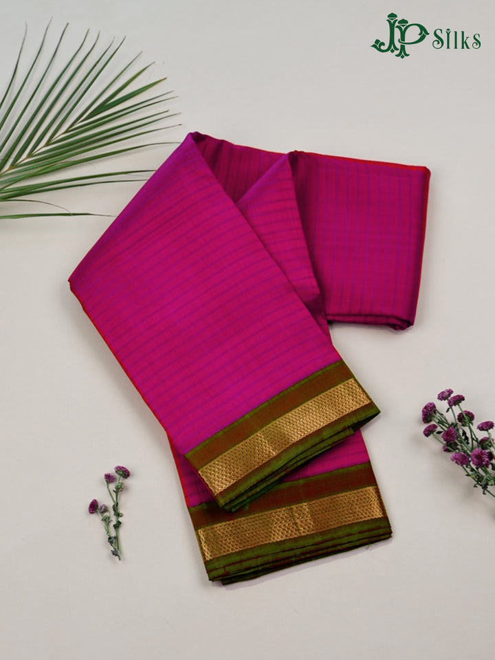 Rani Pink And Dual Shade Green Kanchipuram Pure Silk Saree - F3442