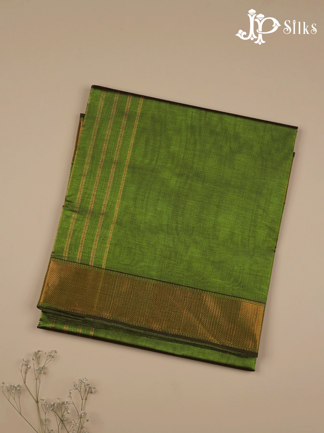  Green Silk Cotton Saree - F319 