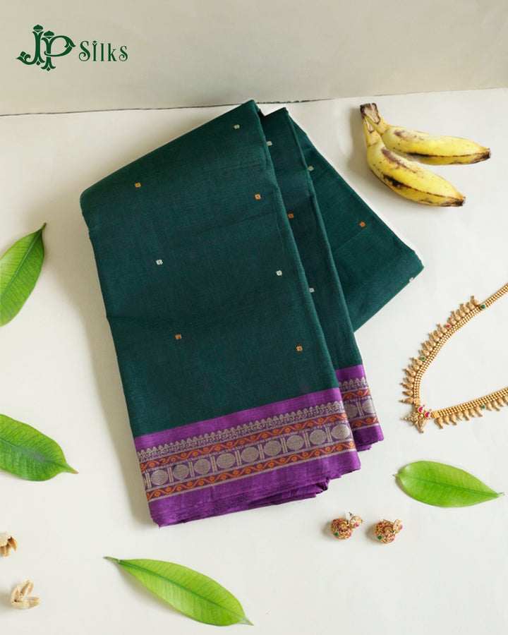Bottle Green Kanchi Cotton Saree - D9703-view1