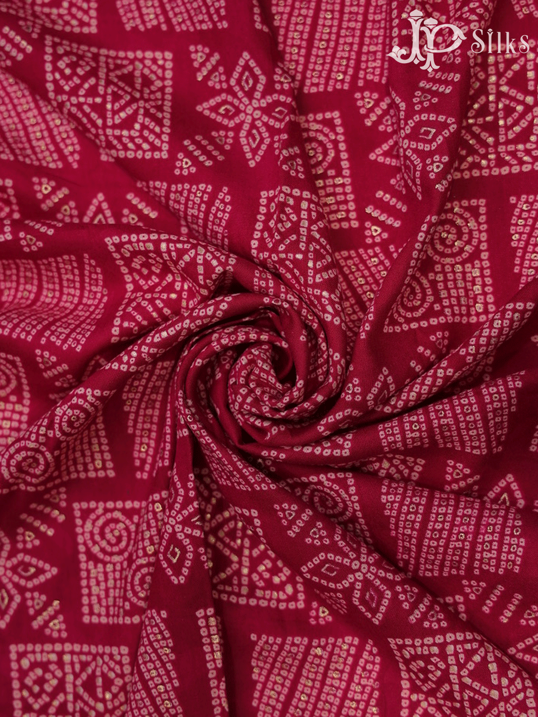 Reddish Pink Fabric with  Bandhani Patttern - E4144