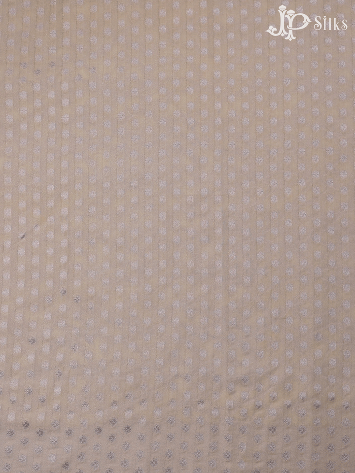 Cream Geometric Pattern Banaras Georgette Fancy Saree - E5974 - View 2