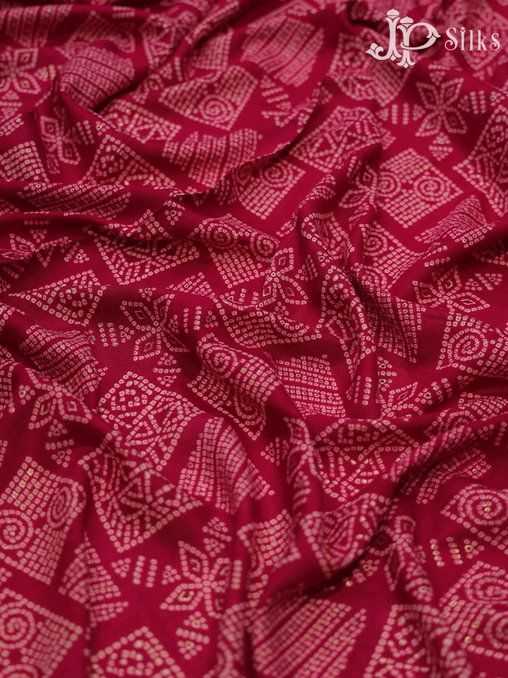 Reddish Pink Fabric with  Bandhani Patttern - E4144