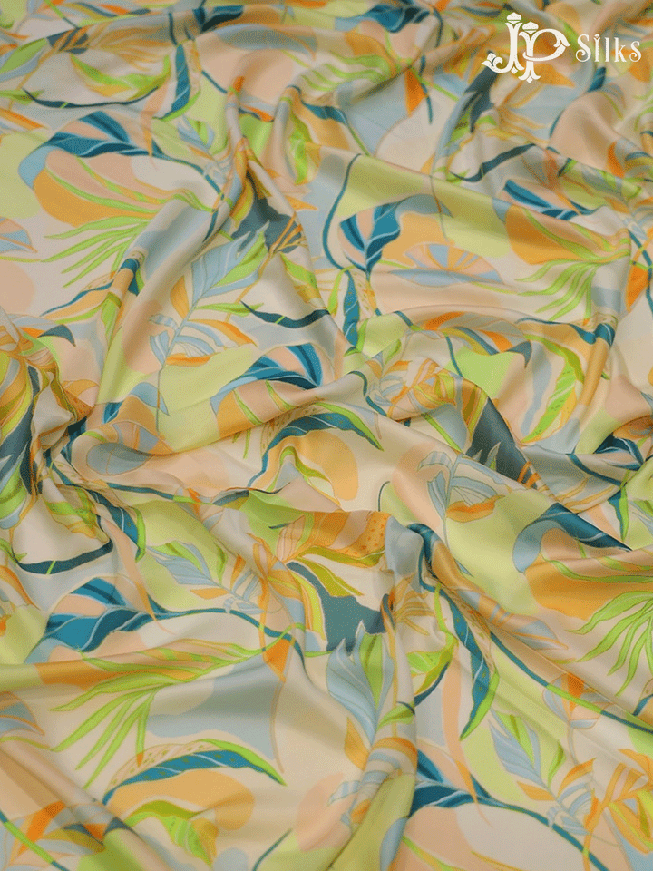 Green Floral Viscose Crepe Fabric - F546