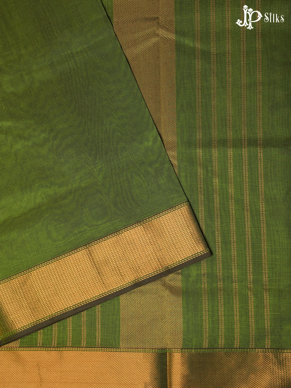  Green Silk Cotton Saree - F319 - View 1