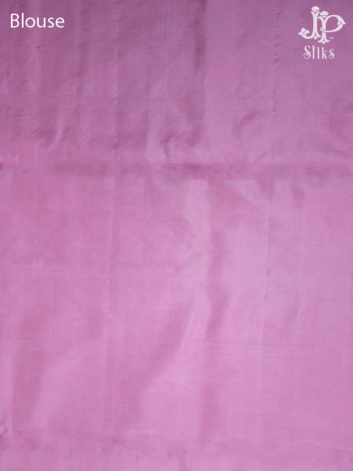 Pink ,Peach and Yellow leaf Motif Soft Silk Saree - E5617 - View 2