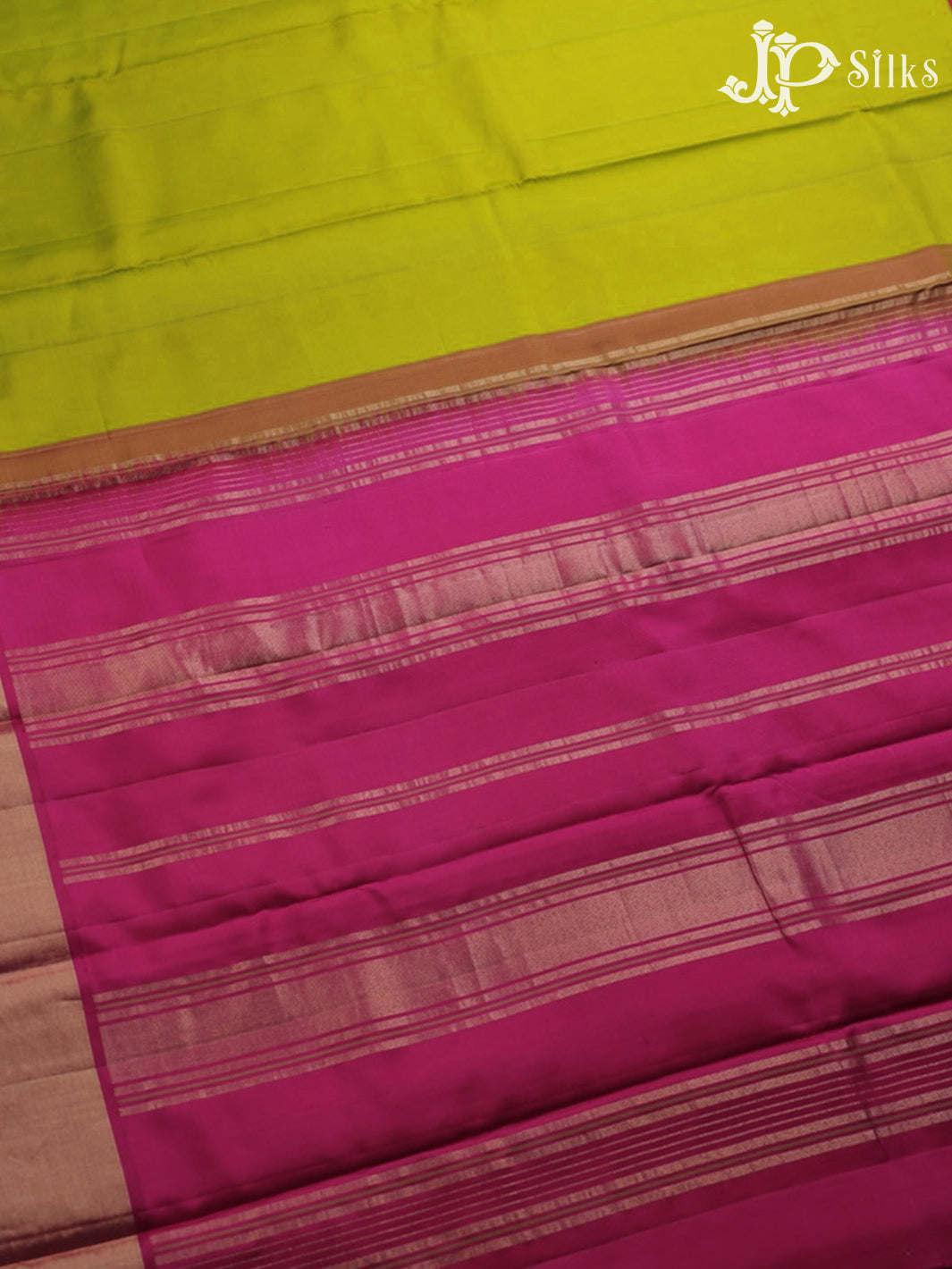 Ilai green with pink colour Kanchipuram Silk Saree - A10418 - View 4