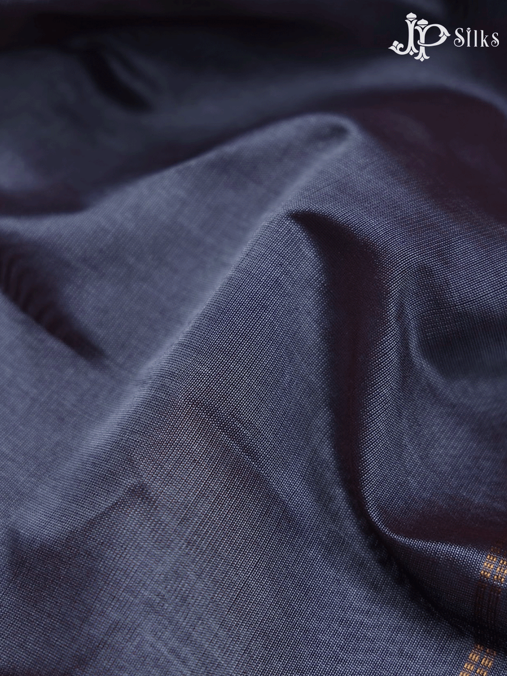 Plain Grey Silk Cotton Saree - F317 - View 1
