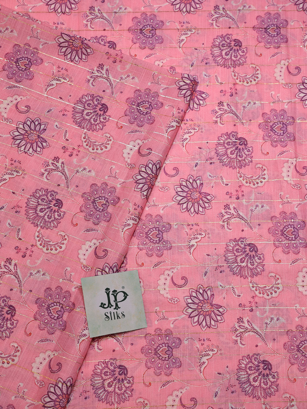 Pink Digital Printed Munga Cotton Fabric - E3332 - View 2