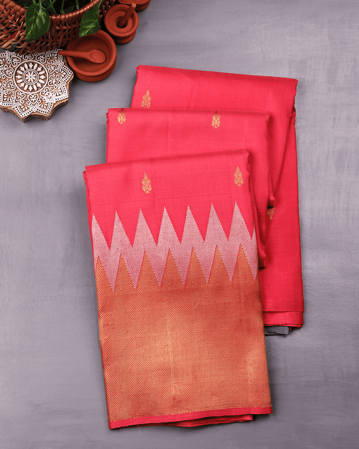 Red Kanchipuram Silk Saree  - A1389 
