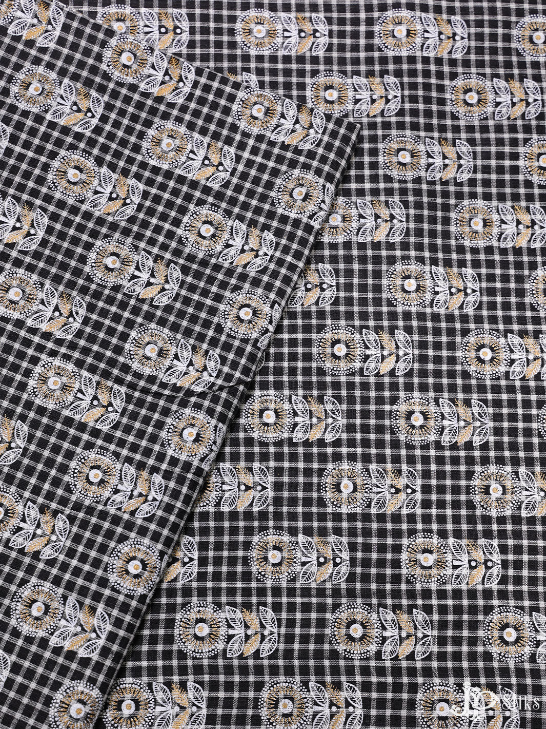 Black and White Cotton Fabric - A6526 - View 2