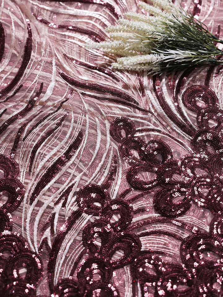 Rose Pink Net Fabric - E4209 - View 2