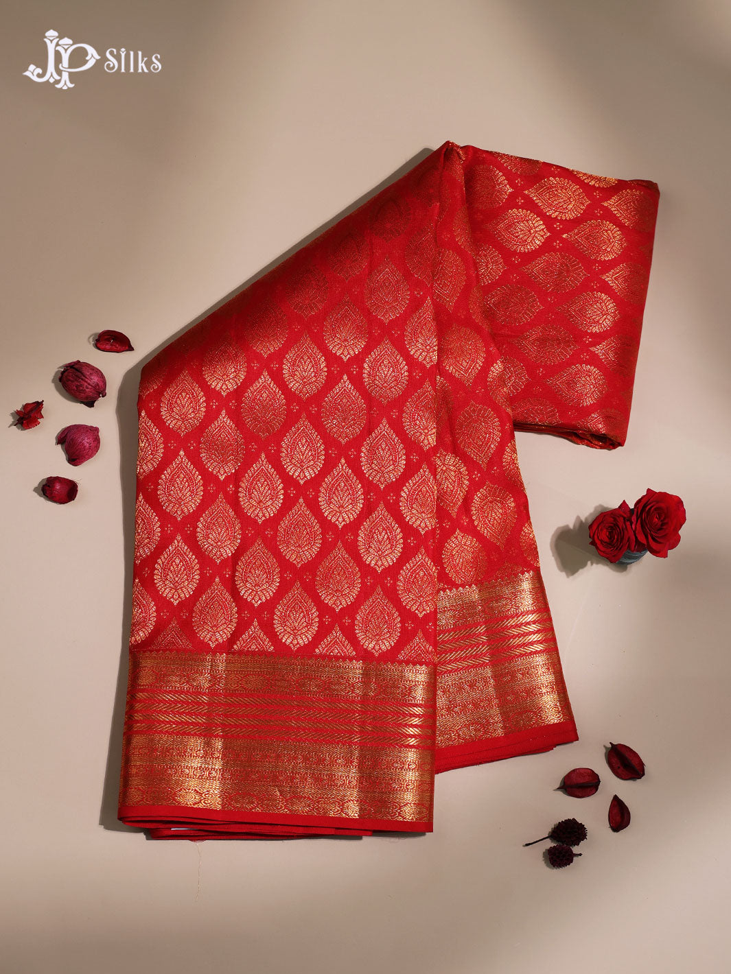 Red Kanchipuram Silk Saree - E4581 