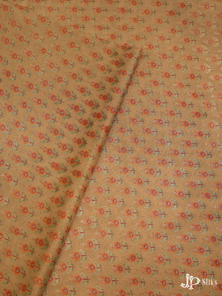 Dark Beige and Red Cotton Fabric - A7191 - View 2