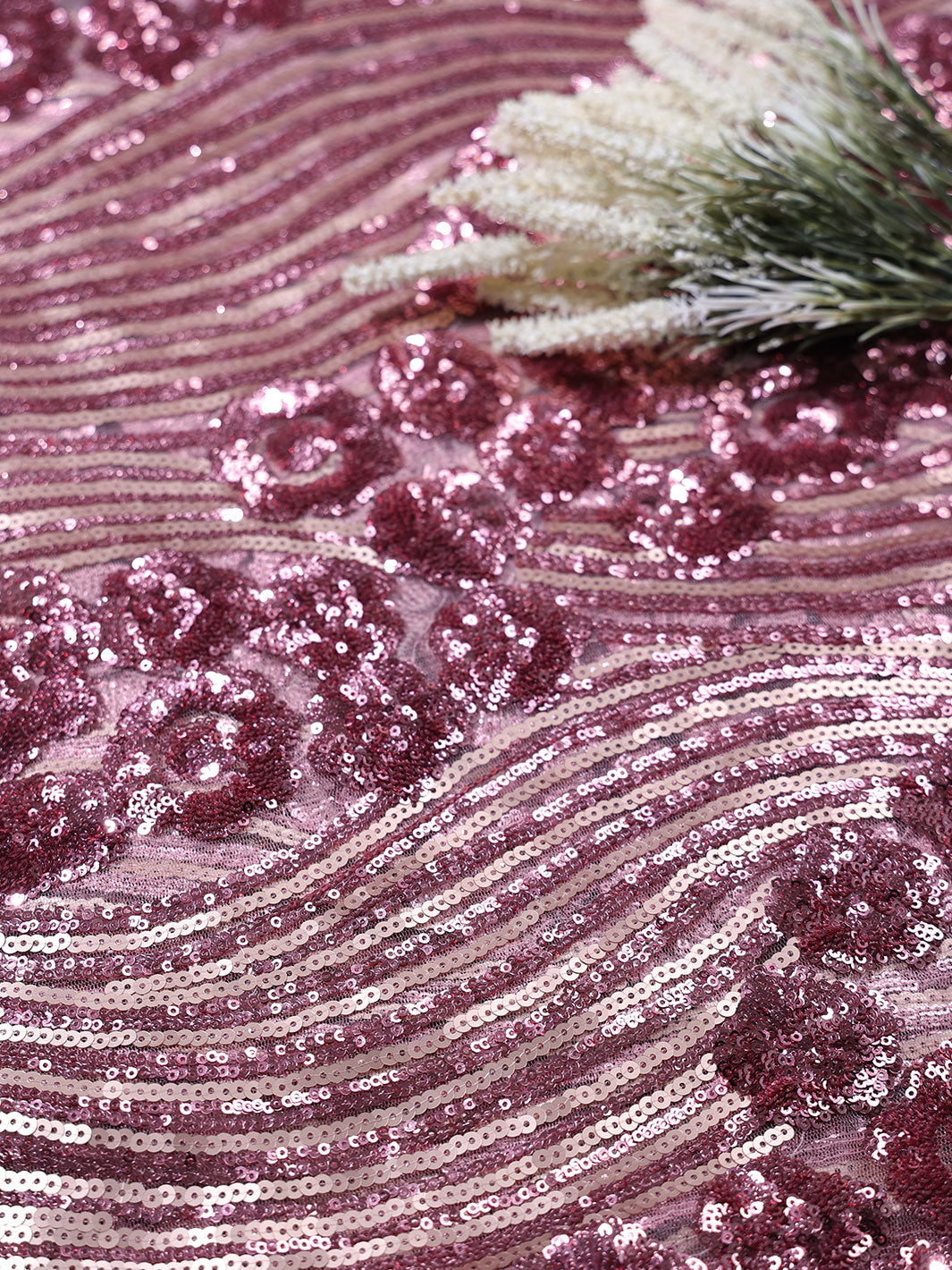 Rose Pink Net Fabric - E4192 - View 2